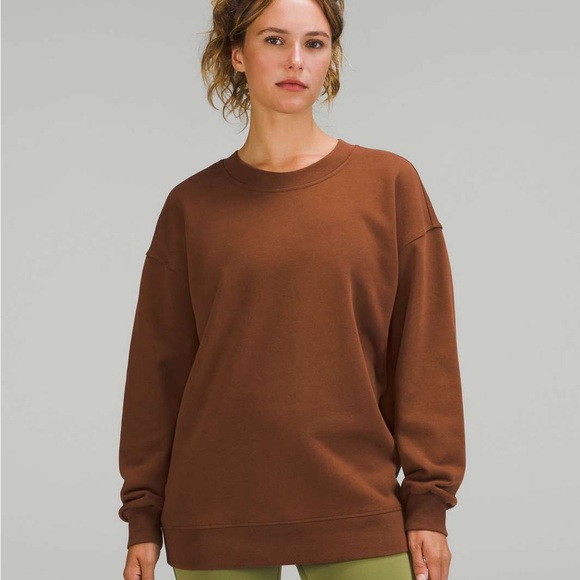 Lululemon Perfectly Oversized Crew Roasted Brown S/M - Picture 1 of 6